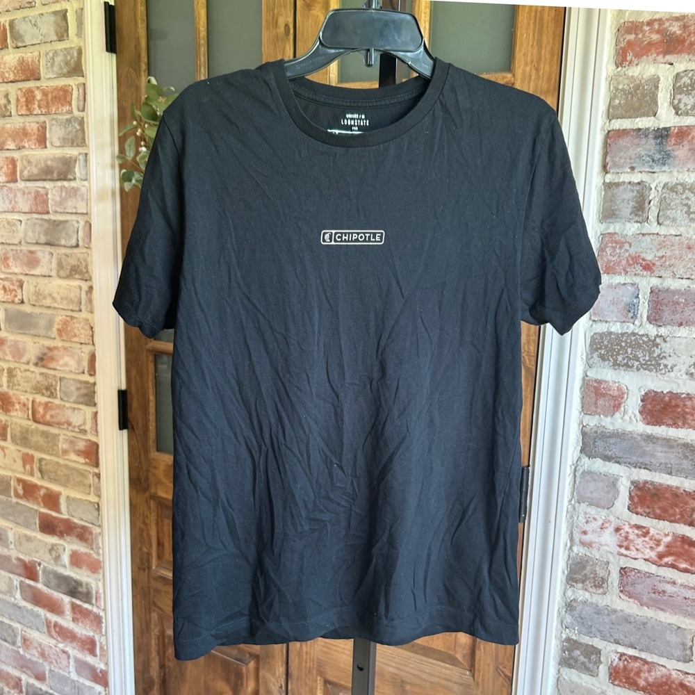 Loomstate Chipotle Graphic T-Shirt Unisex‎ Med Black Organic Cotton Tee